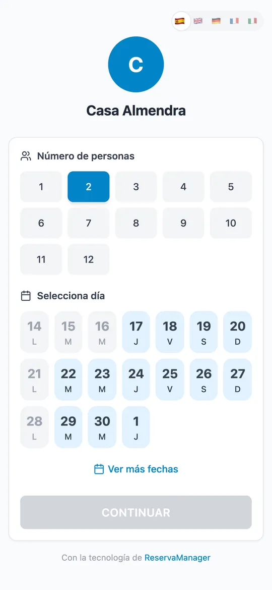 Reserva online